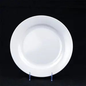 白色三聚氰胺餐盘10英寸餐具套装，适合室内和室外使用，在婚礼派对中防断裂