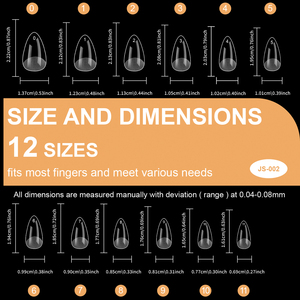 Set di 600 Patch per Estensione Unghie Senza Graffi, <span class=keywords><strong>Stile</strong></span> Francese, 9 Modelli Ovali e a Mandorla, Popolare in Europa e America - Product Image 6