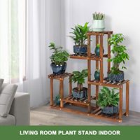 Support de plantes multi-niveaux en bambou pour plantes multiples, pour intérieur et extérieur, de la marque BH Corner High Low Flower Rack Stand
