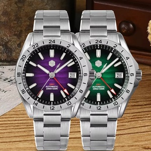 San Martin New 39mm Desert Texture Luxury Men Business Dress GMT <b>Watch</b> NH34 Automatic <b>Mechanical</b> Waterproof 100m Luminous SN0129 - Product Image 2