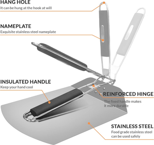 Pala para Pizza Extra Grande <span class=keywords><strong>con</strong></span> Mango Largo Plegable y Elegante, Fácil de <span class=keywords><strong>Limpiar</strong></span>, Herramienta para Hornear Pizza, Perfecta para Uso Doméstico y Comercial - Product Image 3