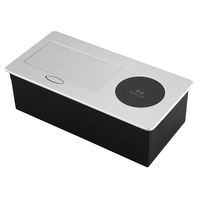 Multiprise industrielle de table UE/US en alliage d'aluminium à charge rapide sans fil avec prises USB A/C escamotables personnalisables