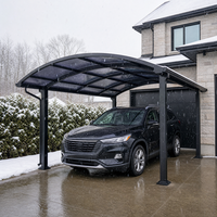 Abri de voiture extérieur moderne de luxe quatre saisons avec toit en polycarbonate et structure en alliage d'aluminium, conception résistante aux intempéries, pour entrepôt
