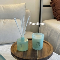 Ensemble diffuseur de parfum en verre et bougie diffuseur, sans phtalates, écologique, parfum d'ambiance pour la maison, coffret cadeau 2 en 1