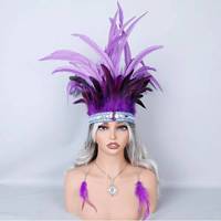 Bandeau fantaisie de carnaval, véritable bandeau indien en plumes douces, queue de coq en plumes naturelles, accessoires bohèmes pour cosplay, mariage, carnaval
