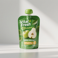 Poche pour aliments pour bébés en plastique EVOH-PE, imprimée en gravure, avec bec verseur, à poser, prête à boire, double paroi, transparente, recyclable, pour lait et gelée