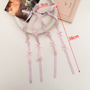 Fermaglio per capelli fatto a mano con nastro lungo in cristallo stile dolce, ispirato al balletto, con piccolo fiocco, accessorio per capelli da donna, regalo femminile - Product Image 3