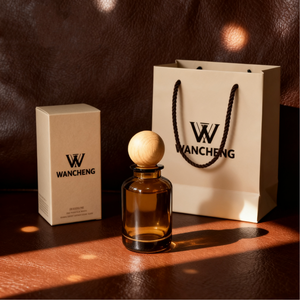 Chất Lượng Cao Sang Trọng Hổ Phách Vòng Chai Thủy Tinh 30Ml <span class=keywords><strong>50Ml</strong></span> 100Ml Công Suất Với Cho Bóng Nắp Rỗng Nước Hoa Phun Chai Sản Xuất - Product Image 1