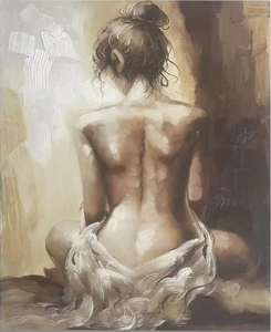 MYSNKU Kit de <span class=keywords><strong>peinture</strong></span> à l'huile DIY <span class=keywords><strong>Peinture</strong></span> par numéros Sans cadre en bois Pinceaux Fille nue sexy Toile Art mural 16x20 pouces Modèle YH2023 Fabriqué - Product Image 1