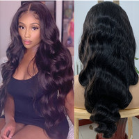 Cabello Humano Virgen Europeo Bozhen para Peluca Sin Pegamento, 10-40 Pulgadas, 180% 250% HD, Ondulado, Color Personalizable para Mujeres Negras