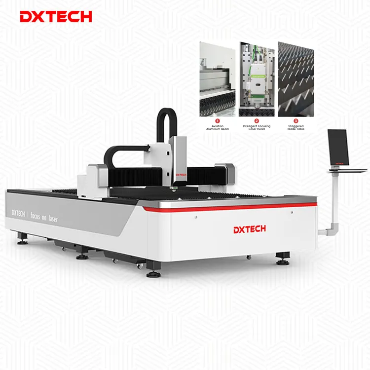 Dxtech 3000w cnc macchina di taglio laser 6kw fibra laser produttore 3015