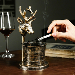 Cendrier décoratif créatif de style rétro en fer forgé vieilli, pièce élégante et tendance d'inspiration européenne <span class=keywords><strong>pour</strong></span> salons chinois - Product Image 2