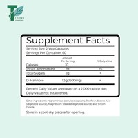 Compléments de D-Mannose OEM/ODM, D-Mannose 500 mg, certifié sans OGM, pour la santé des voies urinaires, 120 capsules végétales