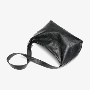 Bolso de Mano de Cuero PU Genuino Unisex con Logotipo Personalizado al por Mayor, Bolso de Hombro Casual Estilo Hobo, Cierre Negro, Diseño Retro Impermeable - Product Image 4