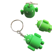 Porte-clés 3D Android en caoutchouc souple PVC personnalisé, écologique, durable, certifié RoHS, avec impression numérique