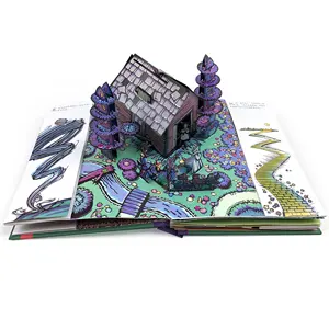 Custom Huis Pop Up Hardcover Kinderen Kids Board Story Kleurrijke Boek Afdrukken Met Slipcase