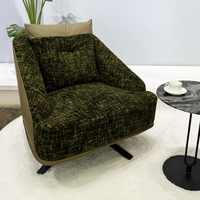 Fauteuil d'appoint pivotant moderne en similicuir avec base métallique et rembourrage en mousse pour salon