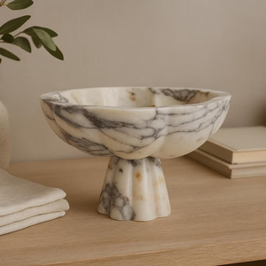 แจกันหินอ่อนวิโอลาแบบมีฐานสำหรับตกแต่ง - Product Image 2