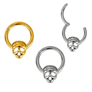 Gzn ห่วงส่วนของบานพับหัวกะโหลกไทเทเนียม gzn เจาะเครื่องประดับร่างกายแหวนจมูกทองขัดมัน F136ไทเทเนียมขายส่ง - Product Image 1