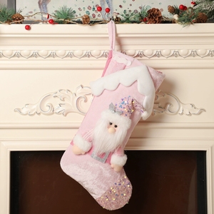 Grande <span class=keywords><strong>chaussette</strong></span> <span class=keywords><strong>de</strong></span> Noël rose scintillante pour enfants, <span class=keywords><strong>chaussette</strong></span> festive géante avec des motifs <span class=keywords><strong>de</strong></span> personnages <span class=keywords><strong>de</strong></span> dessins animés amusants, parfaite pour accrocher - Product Image 5