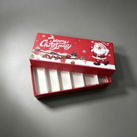 Boîte à chocolat de Noël personnalisée imprimée, compartiments en papier écologiques, boîte d'emballage pour biscuits, en-cas, desserts
