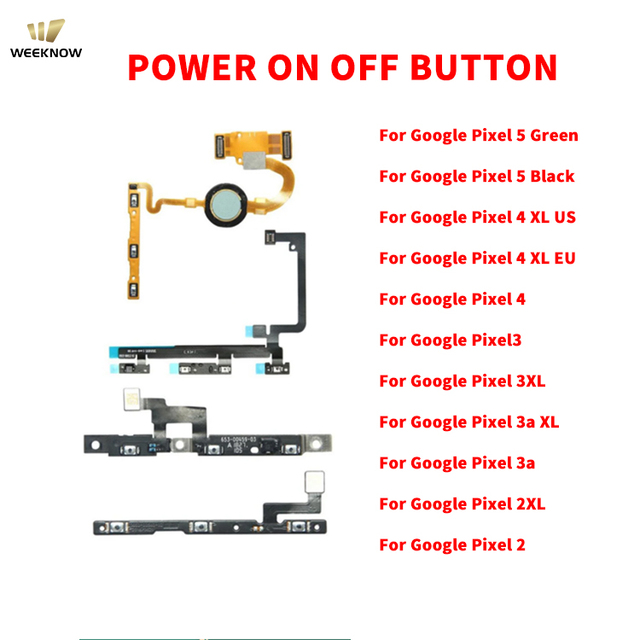 Power on Off Button Volume Switch Key Control Flex Cable for Google Pixel 2 3 3a 4 XL 5 2XL 3XL 3aXL 4XL Ribbon Repair Part