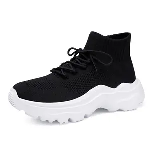 Women's Breathable Casual Sneakers Cross-Border Hot Models Heightened Socks Shoes for Summer and Winter One Piece Forwarding