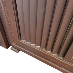 Diseño moderno de puerta principal 2025 Puerta de entrada de aleación de aluminio Puerta de entrada decorativa de seguridad para el hogar Puerta de metal Doble - Product Image 5