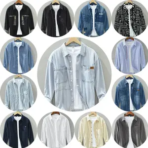 Supplier Wholesale Casual 100% Cotton Plain Button Long Sleeve Latest Fashion Design Men Shirt