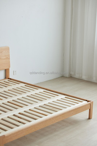 A5017 phong cách tối giản Bắc Âu rắn gỗ sồi màu đen tự nhiên và óc chó màu hiện đại nội thất phòng ngủ giường gỗ - Product Image 2