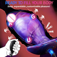 Fantasy Monster Alien Anal Dildo Aufblasbarer Butt Plug mit Silikon Tragbarer Expandierender Prostata-Analplug Sexspielzeug für Männer und Frauen