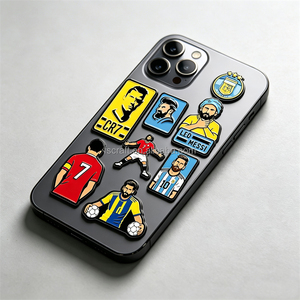 Pegatinas Metálicas Esmaltadas de <span class=keywords><strong>Estrellas</strong></span> del Fútbol FIFA 2026, Pins Decorativos para Teléfono con Diseño de Camisetas de Ronaldo, Messi y Neymar - Product Image 1