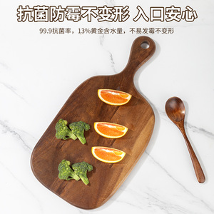 Acacia <b>Wood</b> Cutting Board With Handle Rectangle Kitchen Chopping <b>Block</b> For Meat Vegetables Outdoor Use - Product Image 5