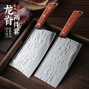 Factory direct stock of forged, thickened, water-ripple mirror-finish sharp cleavers, kitchen <b>knives</b>, <b>bone</b>-chopping and slicing - Product Image 1