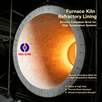 Brique réfractaire en alumine haute réfractarité Huaqing Al2O3 65%-85% CCS 100MPa Choc thermique 15 fois Densité apparente 3.15 Découpe