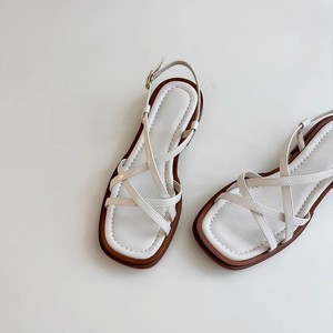 Sandalias Romanas de Oficina de Cuero Genuino con Tiras Cruzadas Versátiles de Verano para Mujer, Sandalias Planas Elegantes Francesas con Punta Abierta - Product Image 3