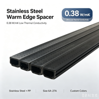 Bande d'isolation thermique de qualité supérieure 11,5 mm en acier inoxydable et PP co-extrudé pour portes en verre isolant