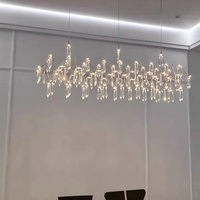 Nouveaux luminaires de restaurant, lustres de table à manger, éclairage de comptoir d'hôtel style ciel étoilé, lampes de bar longues
