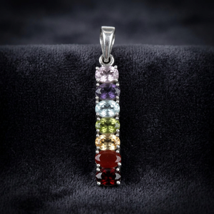 Art Palace - Colgante de Plata 925 con Piedras Preciosas de Chakra para Mujer, Cristal Curativo Energético, Amuletos Religiosos, Hipoalergénicos - Product Image 2