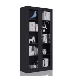 Biblioteca uso 2 porta in vetro armadio di stoccaggio in metallo/acciaio inox libro cabinet - Product Image 1