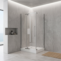 Cabines de douche carrées standard 80x80CM avec verre de 8mm, en aluminium, pour salles de bain résidentielles