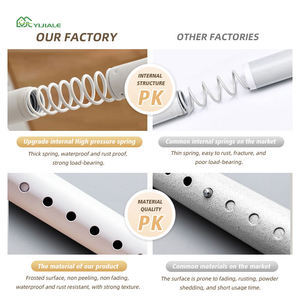 YIJIALE 3m Pôle Rideau Télescopique Noir <span class=keywords><strong>Tringle</strong></span> à Rideau Moderne <span class=keywords><strong>Sans</strong></span> Perçage - Product Image 4