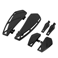 Kit de repose-pieds pour conducteur et passager en aluminium CNC noir/chrome pour Harley Touring Softail Dyna