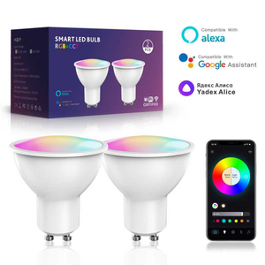 Smart WiFi Smart GU10 <b>LED</b> Bulb RGB+CCT Dimmable APP Control Voice Control Smart <b>Light</b> Bulb for Bedroom, Living <b>room</b>, Hotel - Product Image 2