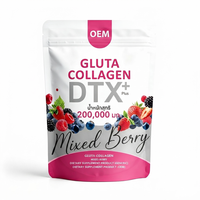 Poudre de collagène Gluta DTX+ Plus saveur fruits rouges mélangés, complément beauté pour la peau, marque privée, fabrication OEM disponible