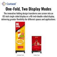 Affichage numérique intérieur commercial Canbest de 83 pouces, écran LED P2.5 600 nit pliable pour la promotion dans les centres commerciaux