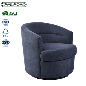 Poltrona Girevole in <span class=keywords><strong>Tessuto</strong></span> CARLFORD Barrel Accent per Soggiorno, Divani, Camera da Letto - Poltrona Morbida di Design per Ambienti Domestici - Product Image 2