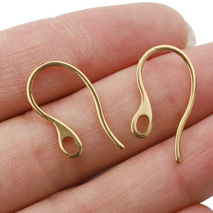 Crochets d'oreille en acier inoxydable en forme de U plaqués or pour la fabrication de boucles d'oreilles, accessoires de bijoux DIY, forme goutte H1420 - Product Image 3