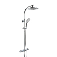 Système de douche de plafond à eau chaude thermostatique Douche thermostatique Robinet de massage Ensemble de chauffe-douche noir