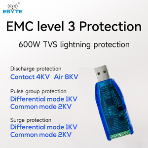 Convertisseur USB vers RS485/TTL Ebyte E810-U15M avec isolation photoélectrique RS422, protection industrielle contre la foudre et cordon USB de 3 m - Product Image 4